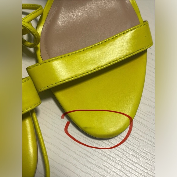 Steve Madden Yellow Neon Leather Lace Up Heel Sandals Sz 8.5 - Picture 11 of 12